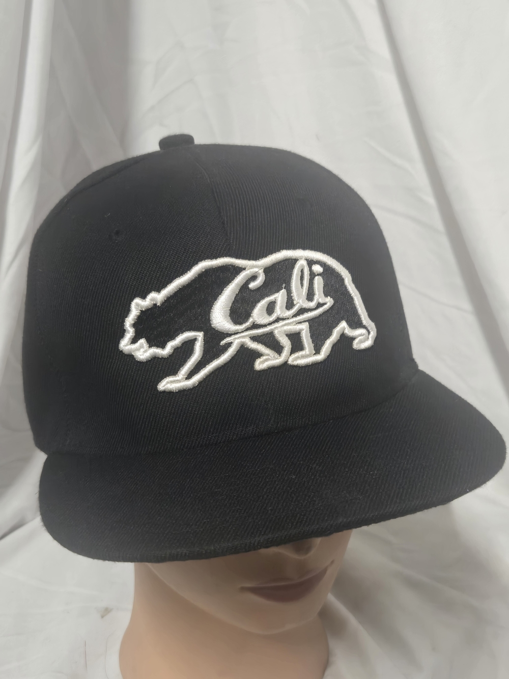 Black 'Cali' Bear Embroidered Snapback Hat